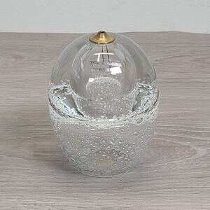 Crystal Clear Handmade Art Glass Oil Lamp Or Paperweight Bubble Made in Poland
